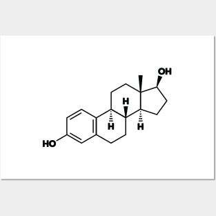 Estradiol (Estrogen) Structural Formula Posters and Art